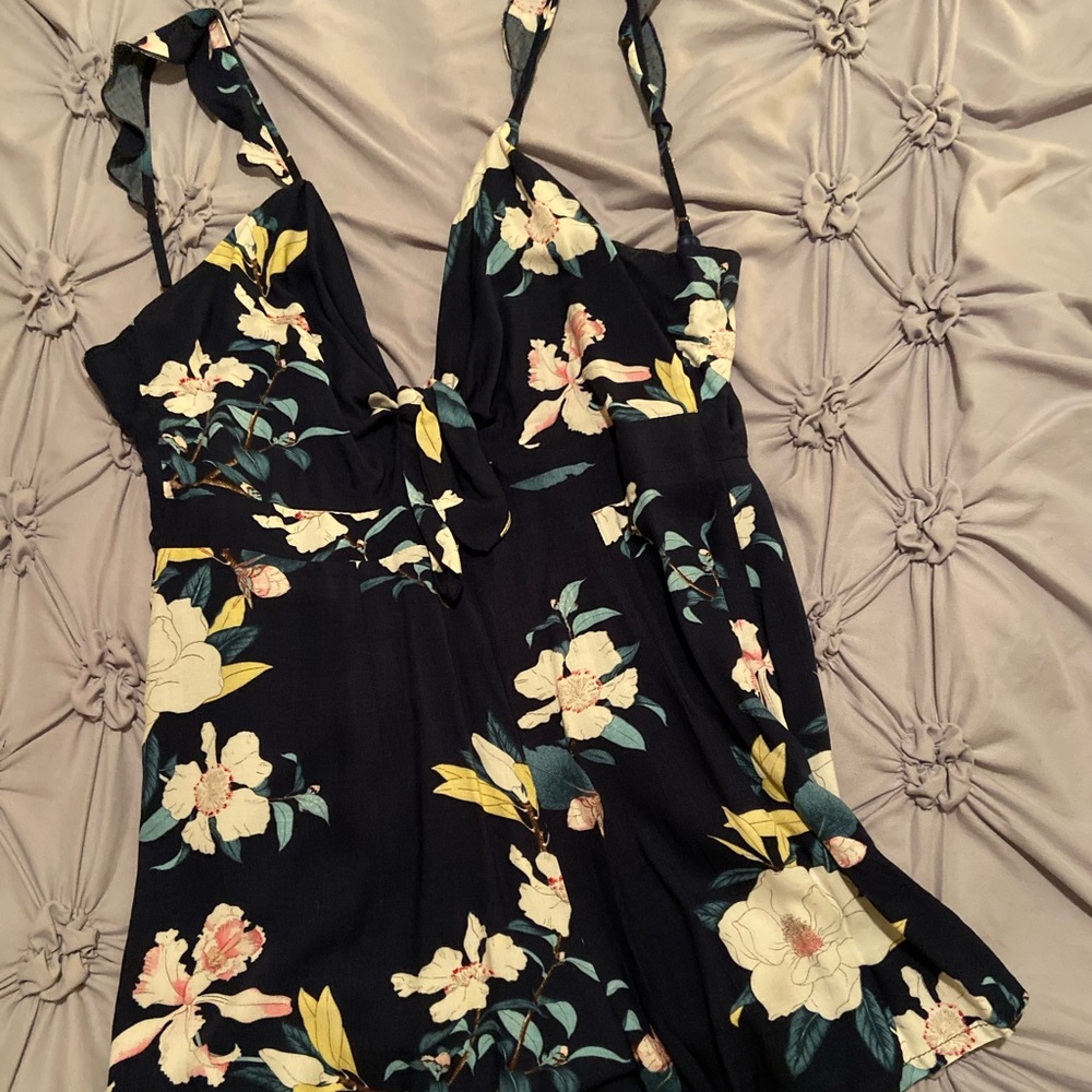 Dark blue flower romper